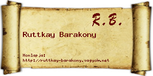Ruttkay Barakony névjegykártya